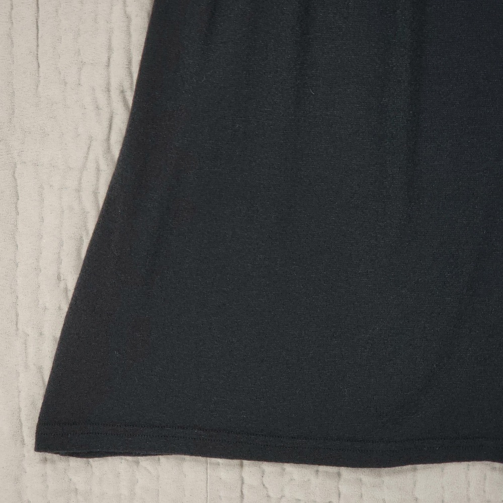 Michael Stars Dress One Size* Womens Black Surplice V-Neck Ribbed Knit Goth LBD - Picture 12 of 14